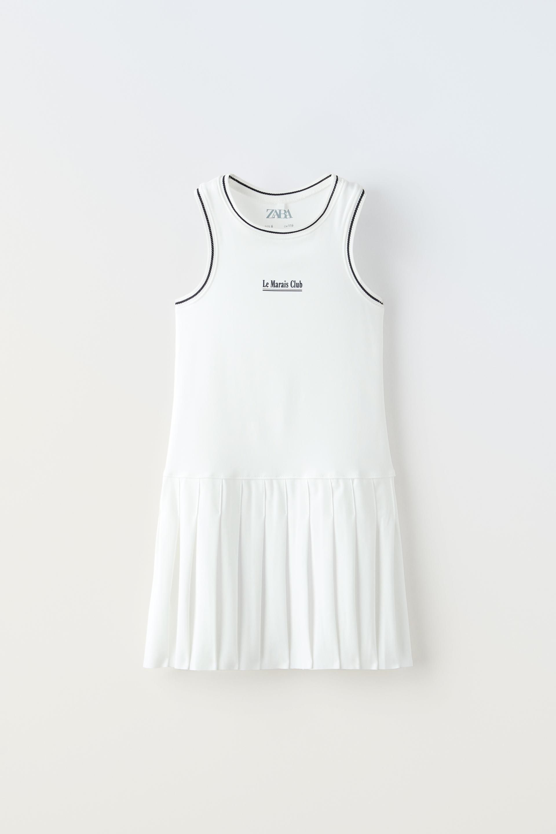 Платье спортивное Zara Technical Box Pleat, белый