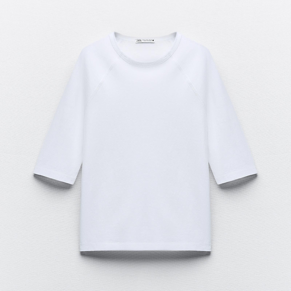 Футболка Zara Cotton And Linen, белый футболка zara cotton and linen белый