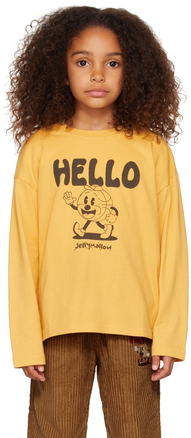 

Детская желтая футболка с длинным рукавом Hello Jellymallow