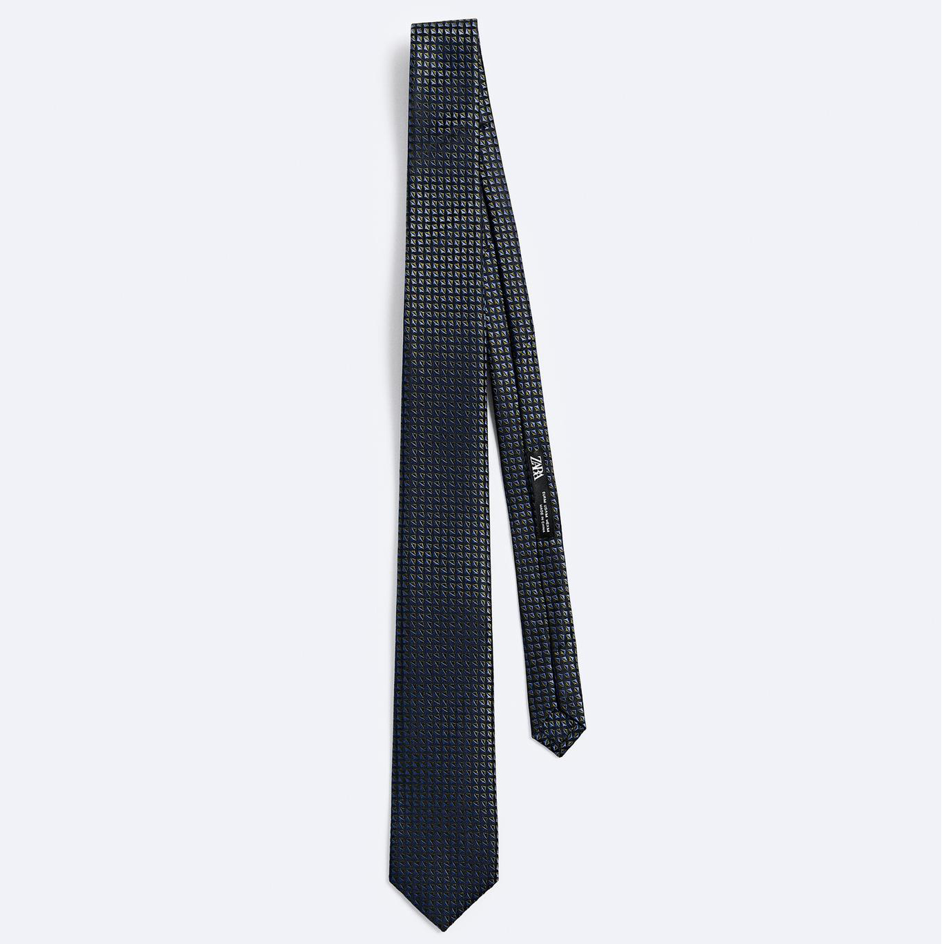 галстук zara 100% silk textured темно зеленый Галстук Zara 100% Silk Jacquard, темно-синий