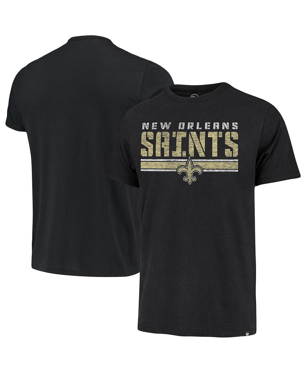 

Мужская черная полосатая футболка new orleans saints team '47 '47 Brand, черный