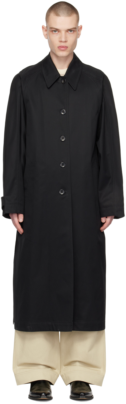 

Черный тренч со вставками LOW CLASSIC