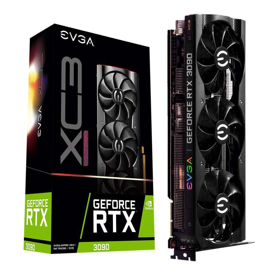 Видеокарта EVGA GeForce RTX 3090 XC3, 24GB GDDR6X, 24G-P5-3975-KR видеокарта evga geforce rtx 2060 ko ultra 6gb gddr6 06g p4 2068 kr