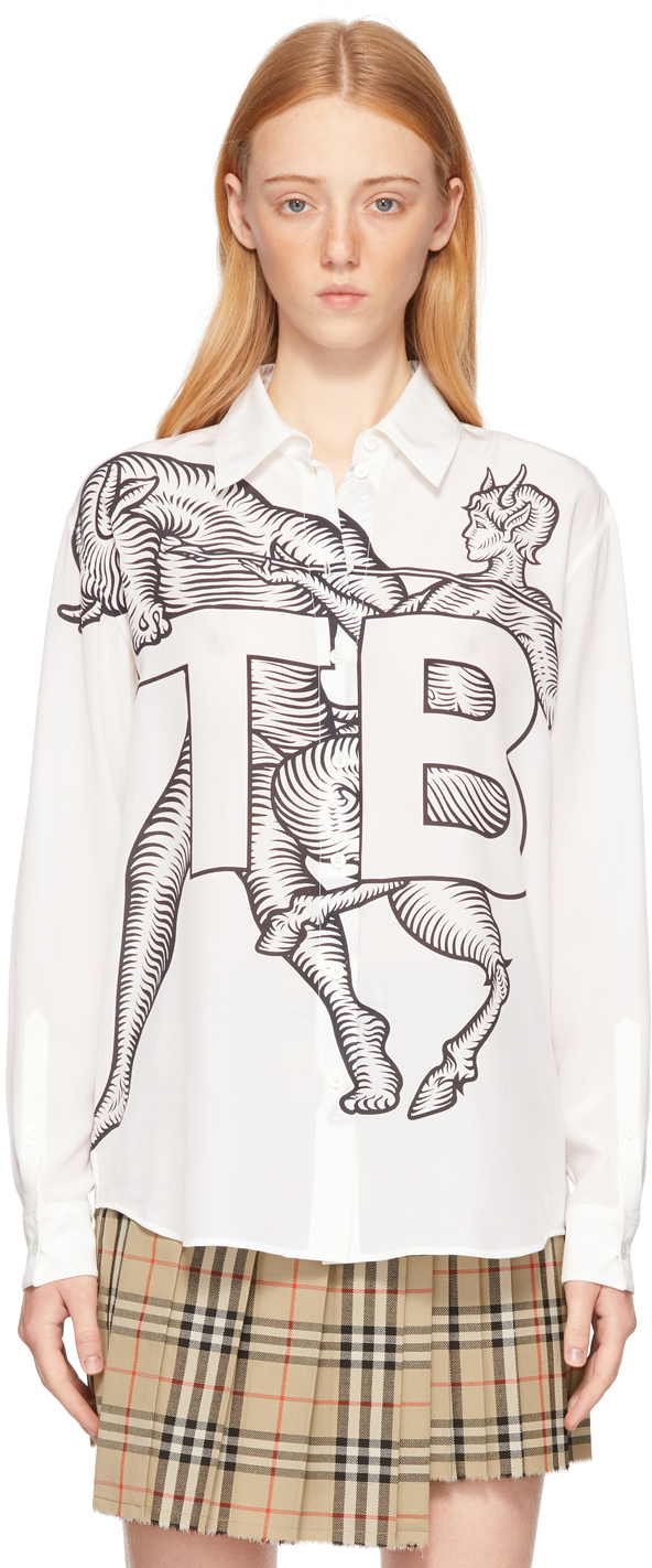 

Белая рубашка с мотивом Mythical Alphabet Exploded TB Burberry