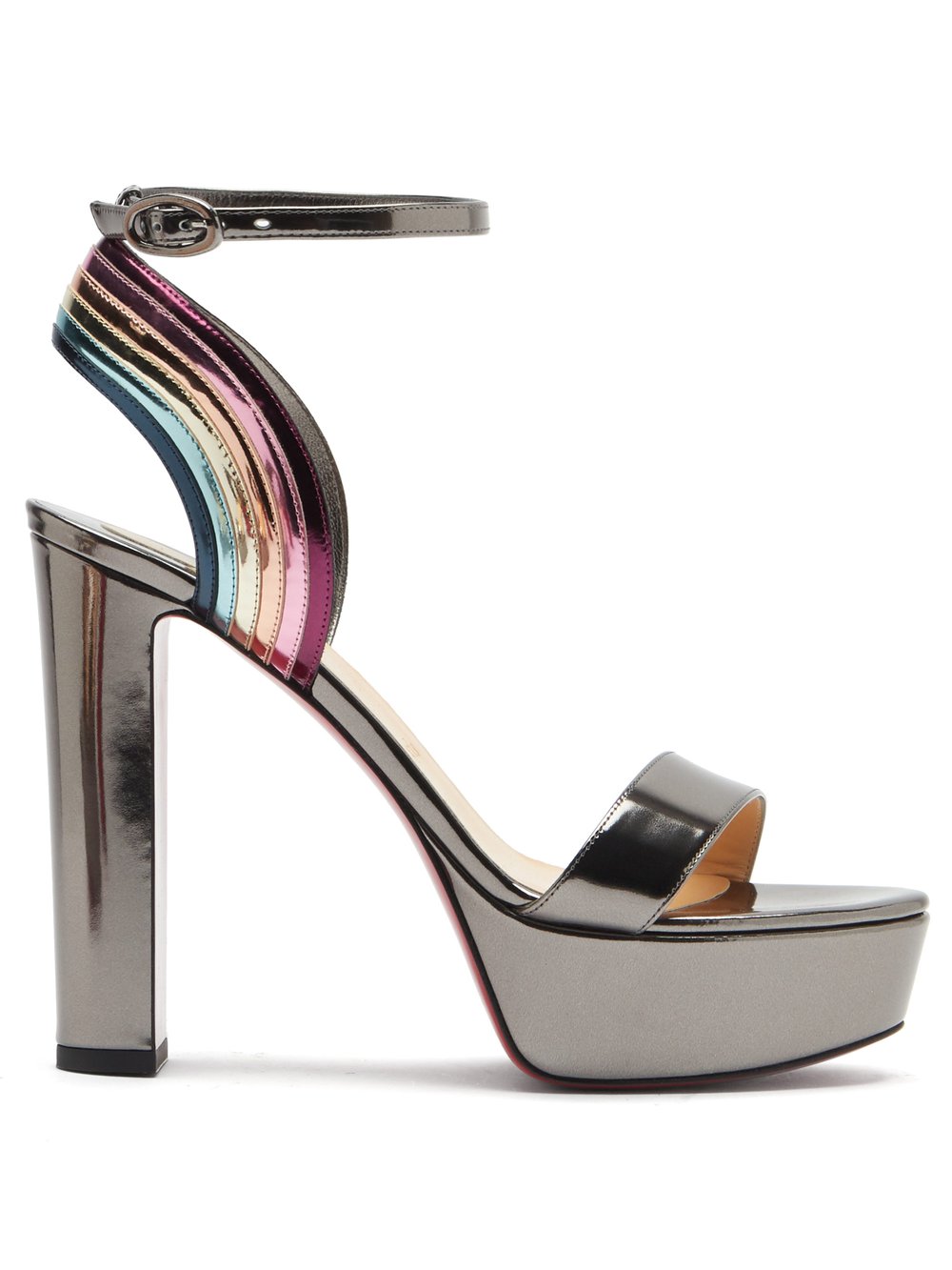 

Босоножки arkendisc 130 на платформе из лакированной кожи Christian Louboutin, серый