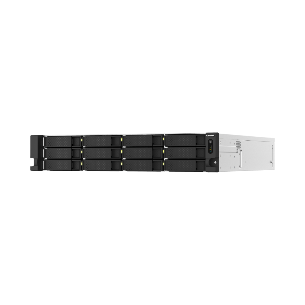 цена Серверное сетевое хранилище QNAP TS-h1887XU-RP, 18 отсеков, 32 ГБ, 5 дисков по 20 ТБ, черный