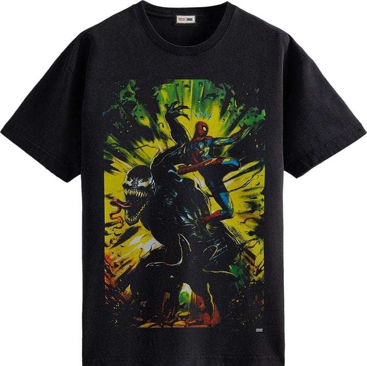 Футболка Kith For Spider-Man Venom Battle Vintage Tee 'Black', черный - фото