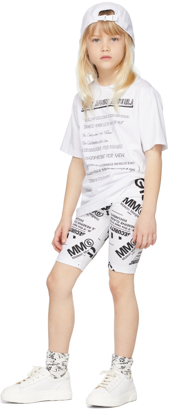 

Детские белые шорты с логотипом MM6 Maison Margiela