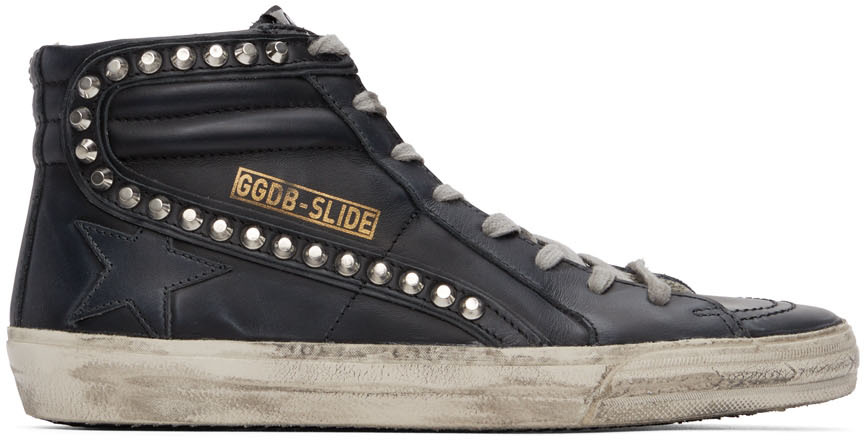 

Черные кроссовки с заклепками Golden Goose