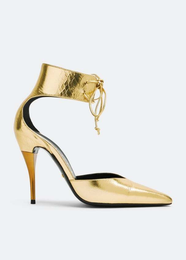 

Туфли GUCCI Cuff leather pumps, золотой