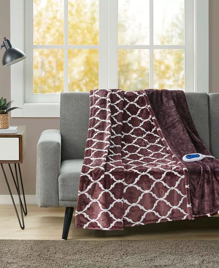 

Электрический бросок Ogee, 60 x 70 дюймов Beautyrest, фиолетовый