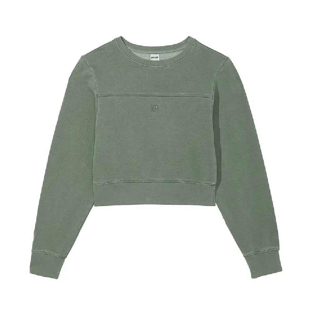 

Свитшот Victoria's Secret Pink Ivy Fleece Yoke Seam Crew, зеленый