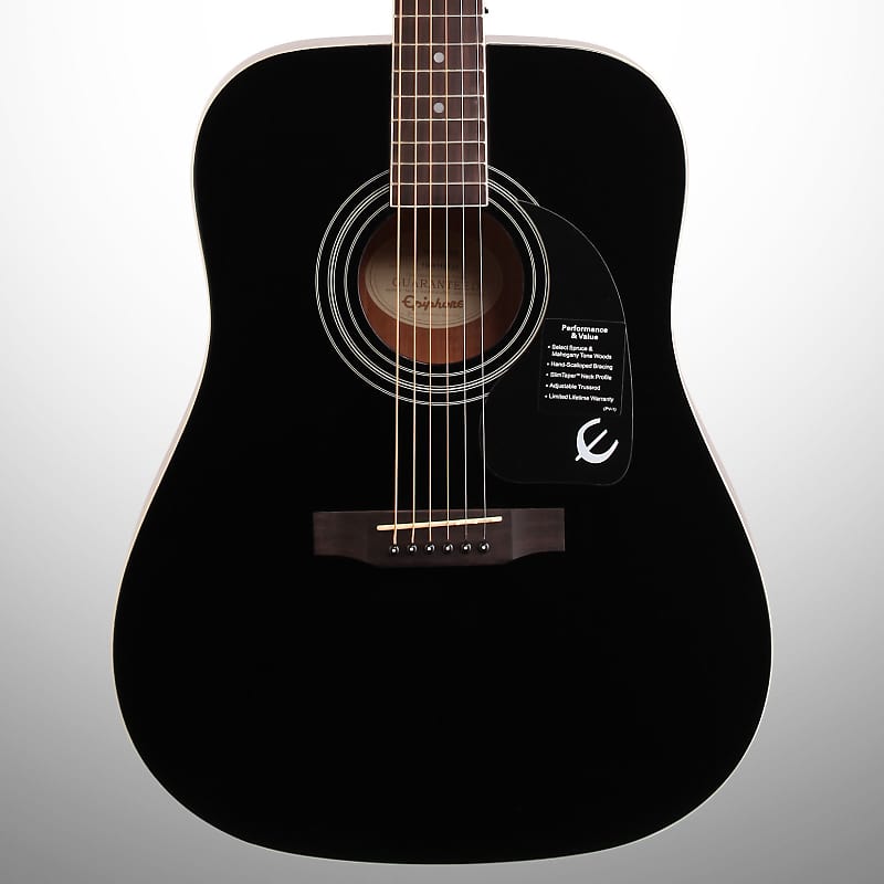 Акустическая гитара Epiphone DR-100, черное дерево DR100 EB