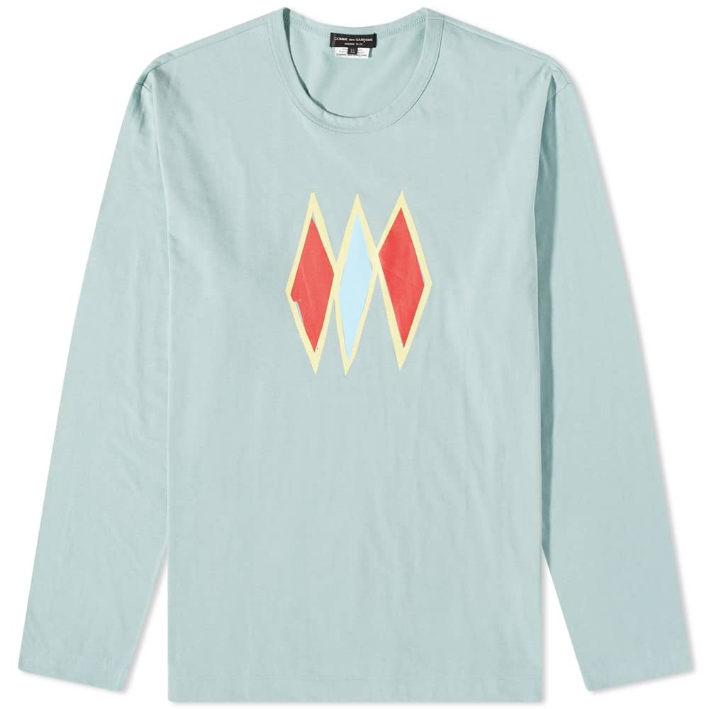 

Футболка Comme des Garçons Homme Plus Long Sleeve Triangle Print Tee, Серый