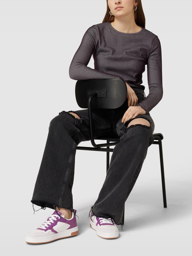Кроссовки с принтом этикетки модель BASKET Calvin Klein Jeans, фиолетовый
