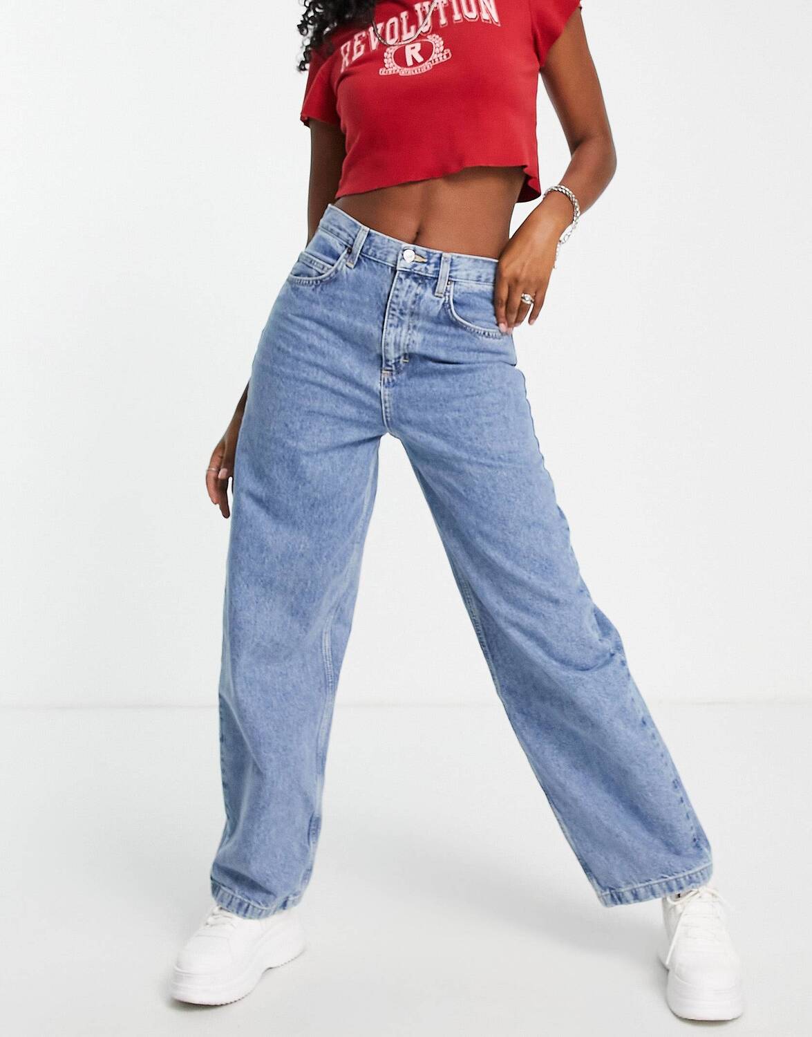 

Синие джинсы Topshop Baggy