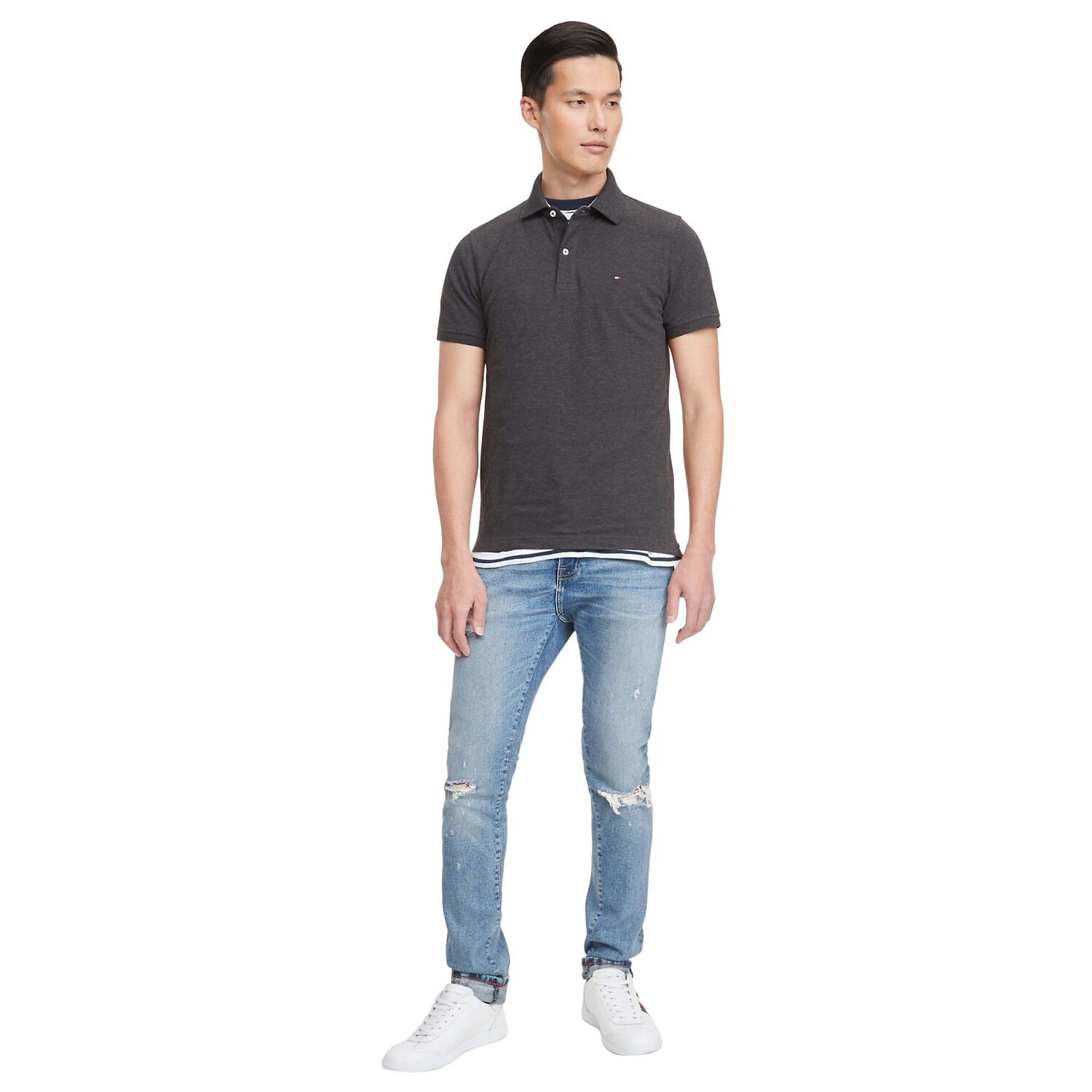 

Поло Tommy Hilfiger Tommy Slim Fit, серый