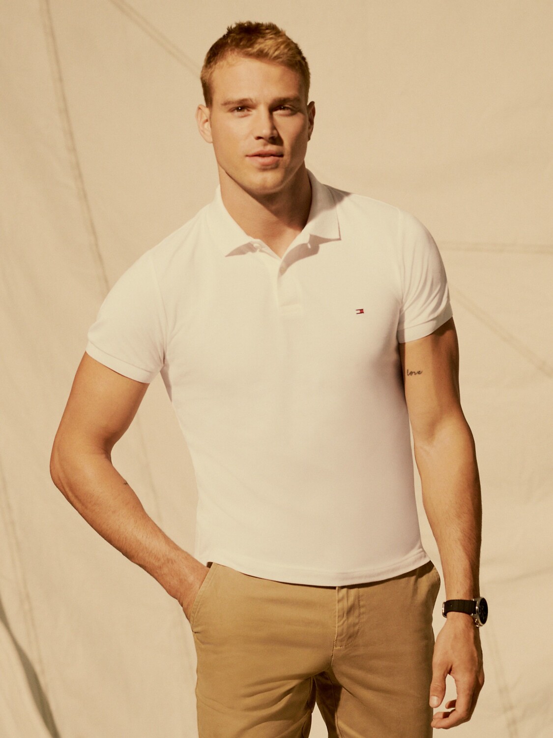 

Поло tommy slim fit Tommy Hilfiger, свежий белый
