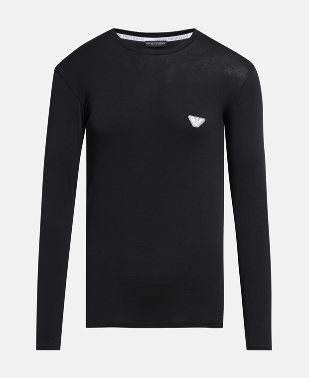

Органик топ с длинными рукавами Emporio Armani, черный