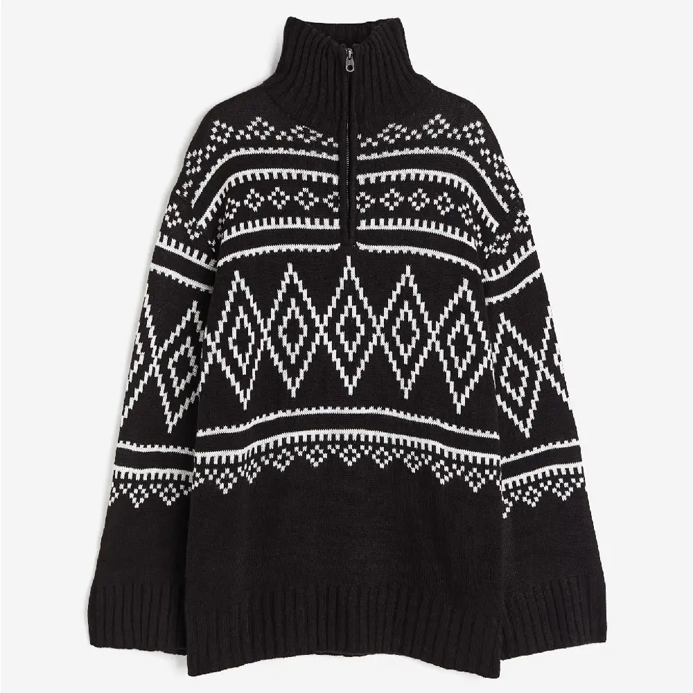 

Свитер H&M Oversized Half-zip, черный