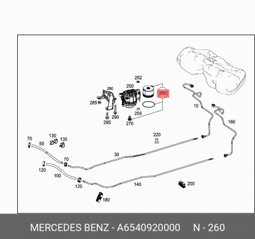 Комплект картриджа фильтра топливного A6540920000 MERCEDES-BENZ отправитель для топливного насоса mercedes benz w164 w251