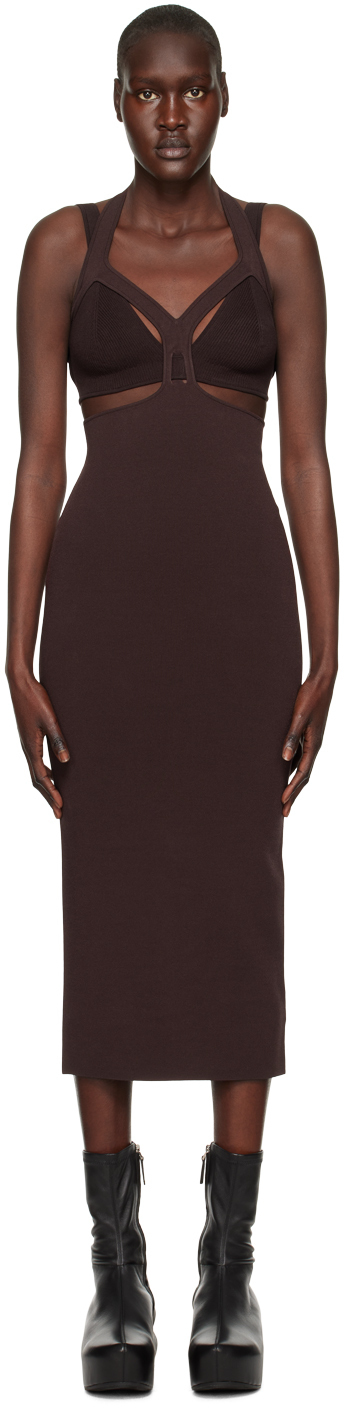 

Коричневое платье-миди Interlink Dion Lee, Коричневый