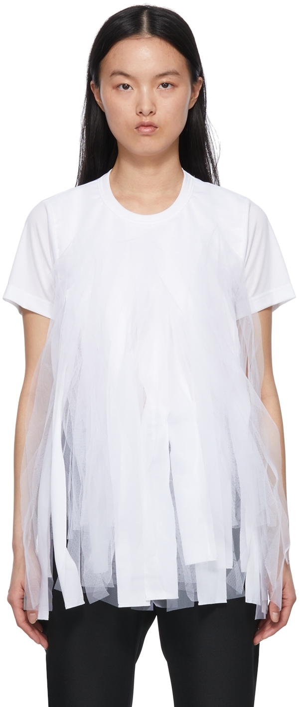 

Белая футболка из полиэстера Comme des Garçons Comme des Garçons