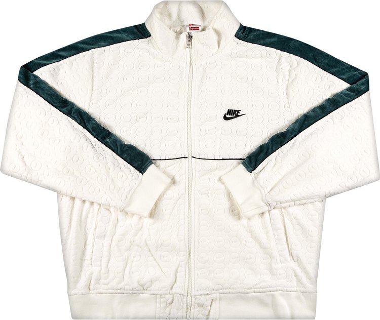 Куртка Supreme x Nike Velour Track Jacket 'White', белый цена и фото