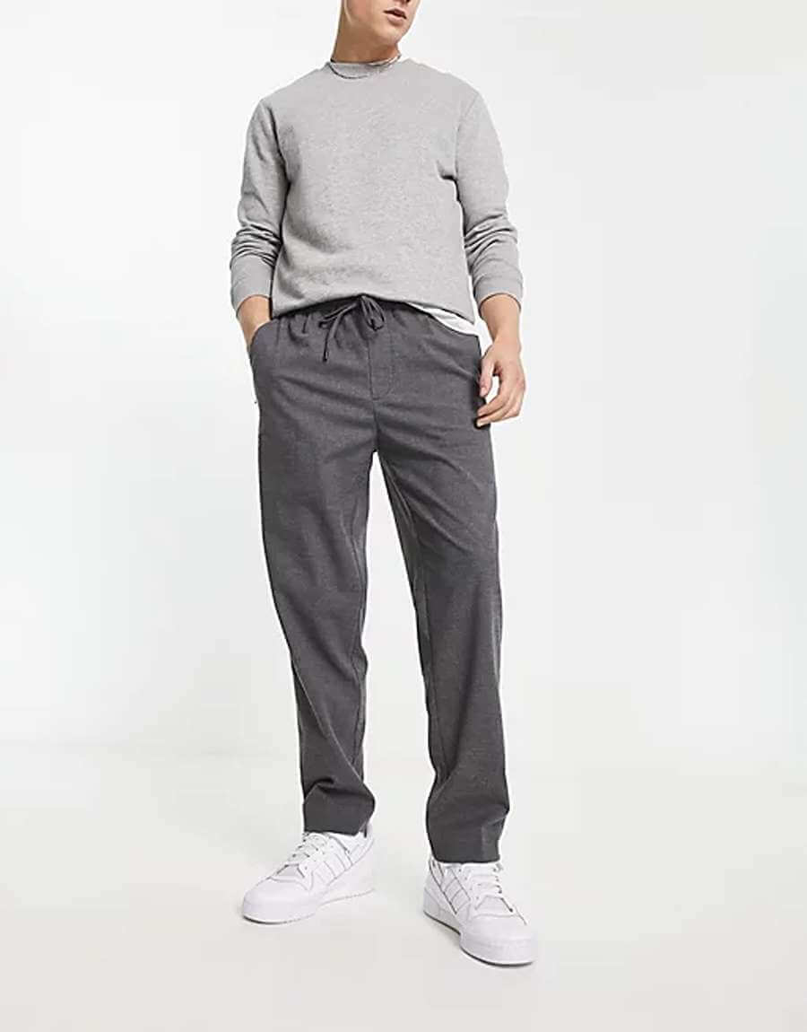 Брюки Pull&Bear @ ASOS Textured Smart, серый серые свободные брюки бойфренды asos