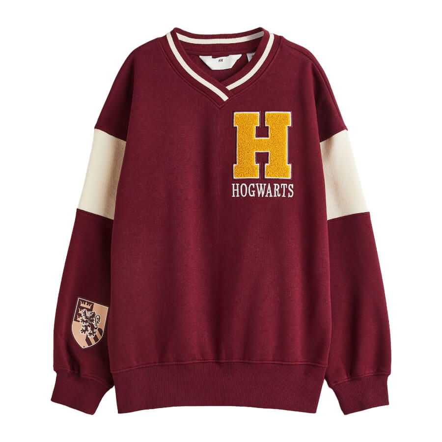 

Свитшот H&M Harry Potter Oversized, темно-красный/кремовый/желтый