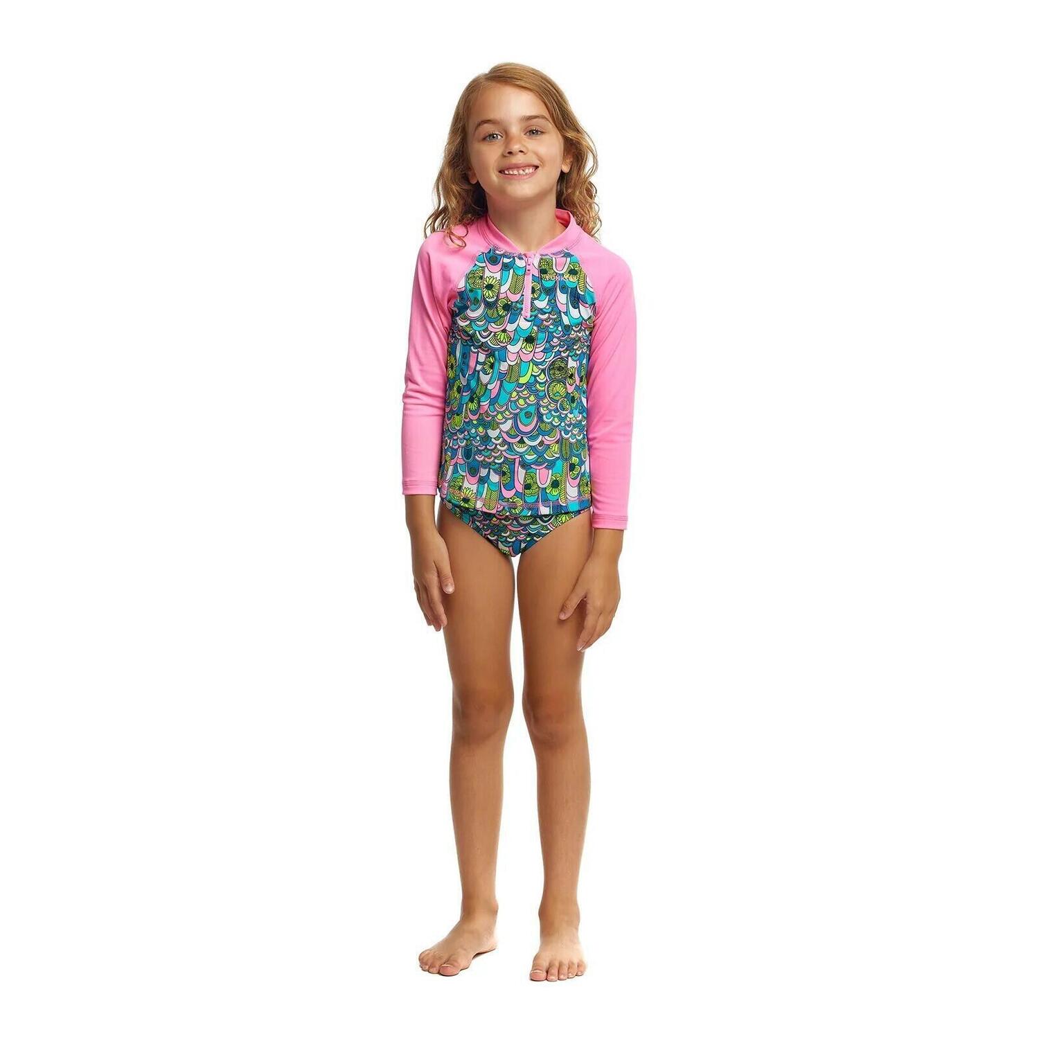 

Слитный купальник с курткой на молнии, Funkita Rash для девочек, синий