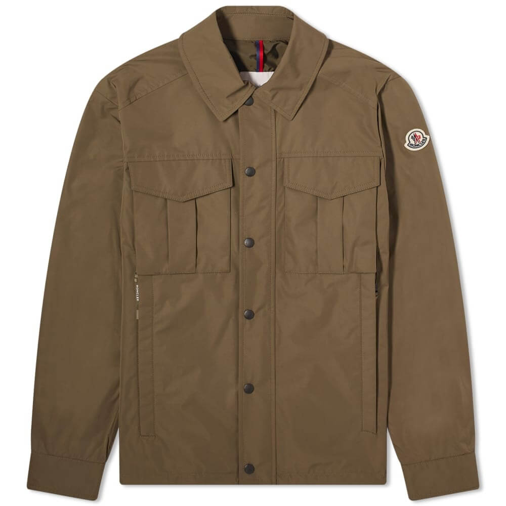 Куртка-рубашка Moncler Frema Micro Soft Nylon, зеленый