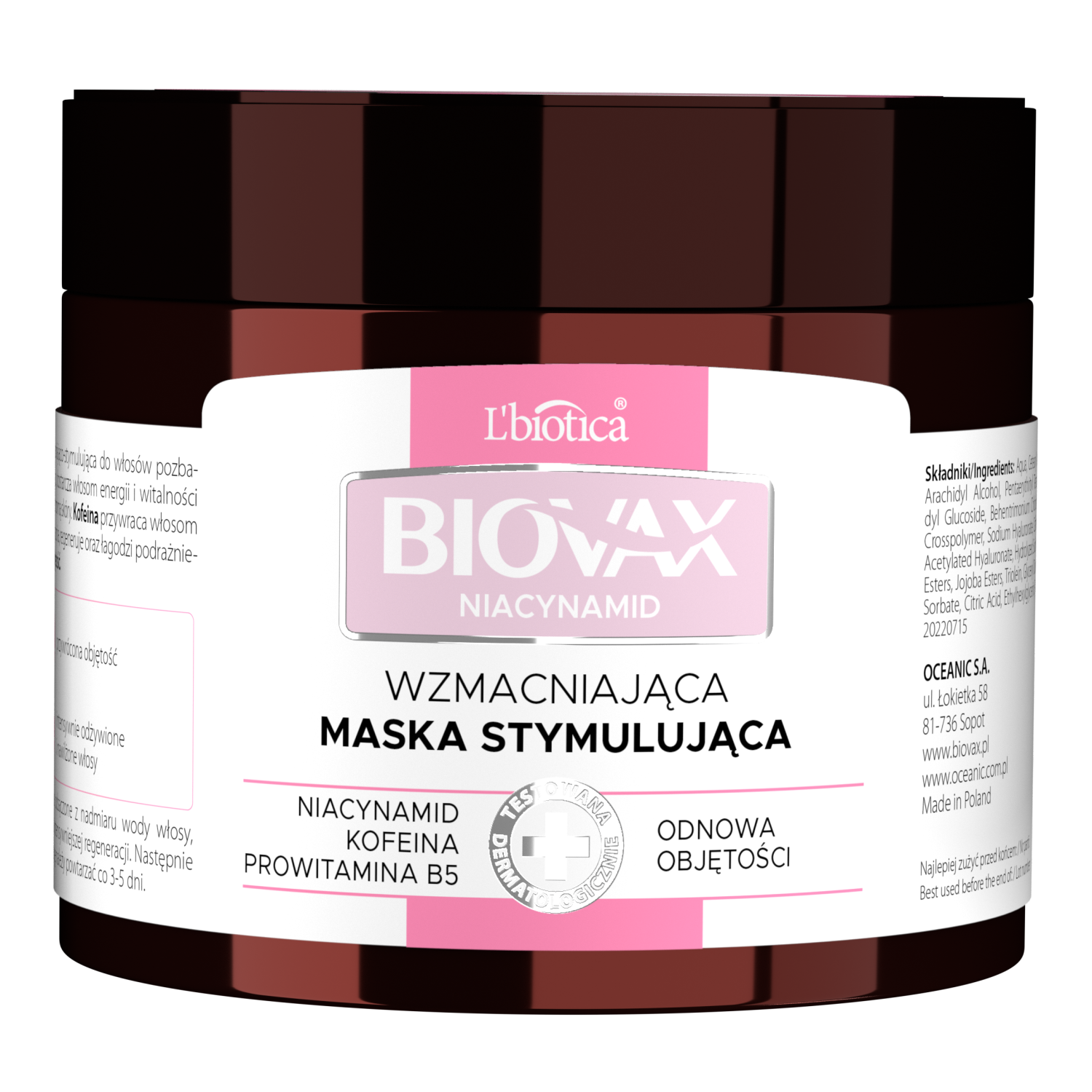 Biovax Niacynamid укрепляющая маска для волос, 250 мл