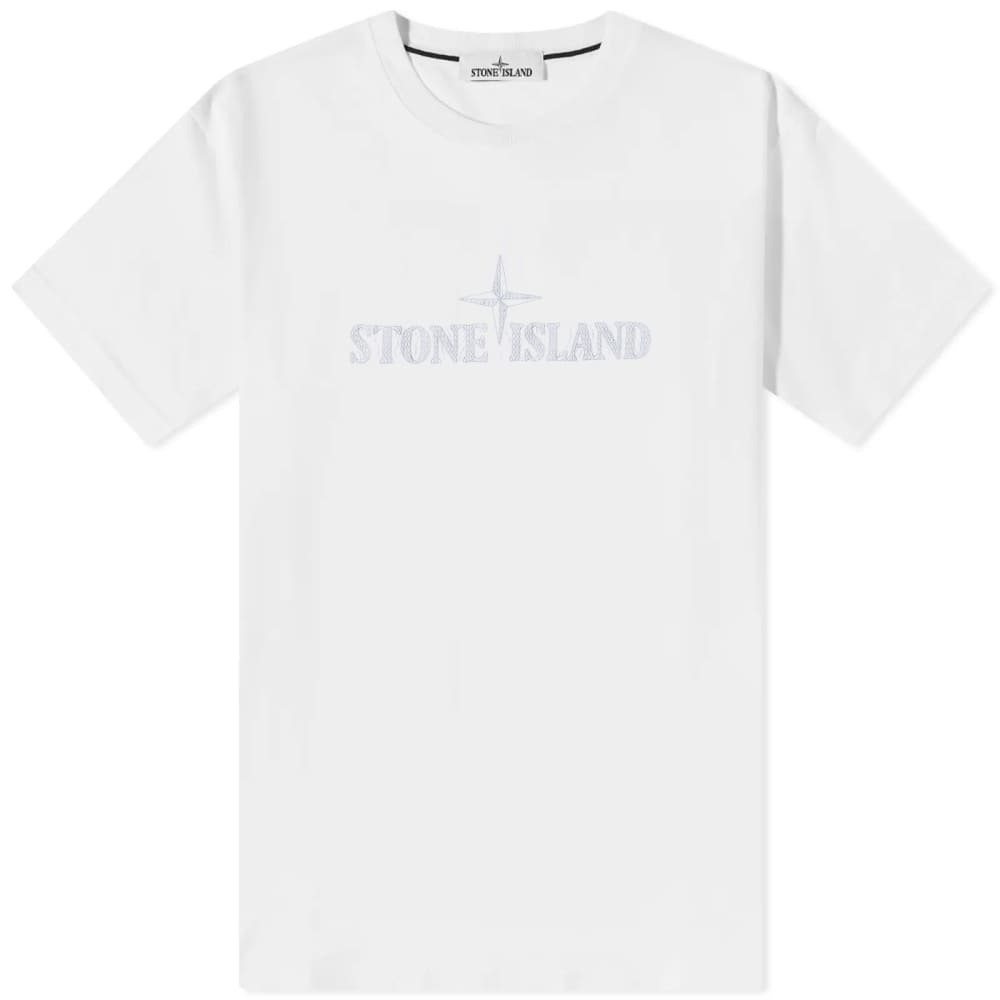 

Футболка Stone Island Stitches Logo Sleeve Tee, Белый