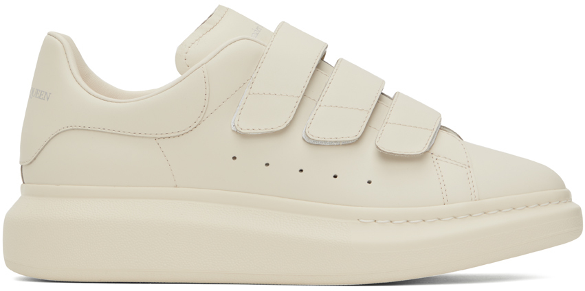 

Белые большие кеды с тройными ремешками Alexander McQueen