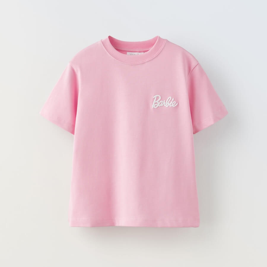 

Футболка для девочки Zara Barbie Mattel Embroidered, розовыйZara Barbie Mattel Embroidered T-shirt, pink
