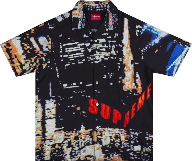 

Рубашка Supreme City Lights Rayon Short-Sleeve Shirt 'Black', черный