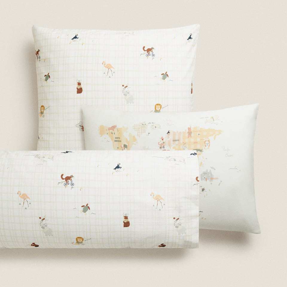 

Наволочка Zara Home Print Map, бежевый
