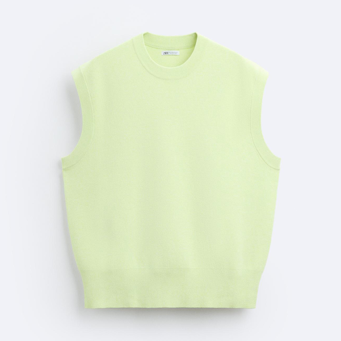 Жилет Zara Knit Cotton, светло-зеленый