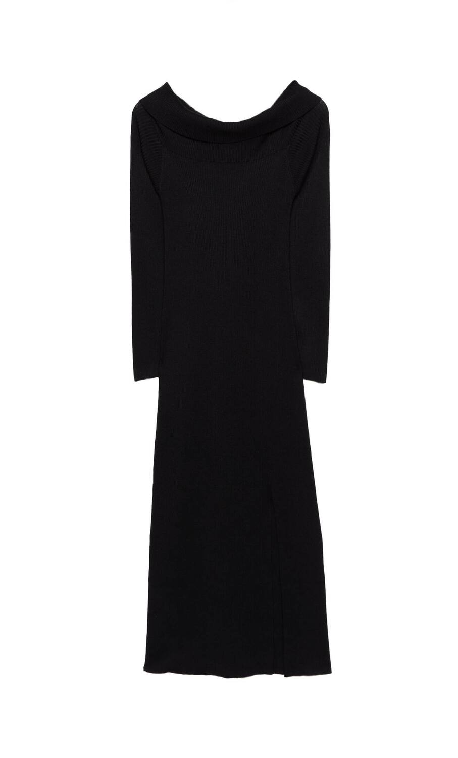 

Длинное трикотажное платье с вырезом-лодочкой Stradivarius