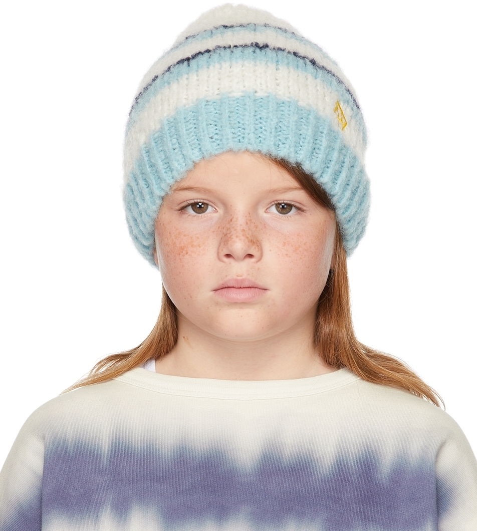 

Детская голубая полосатая шапка с логотипом Pony Beanie The Animals Observatory