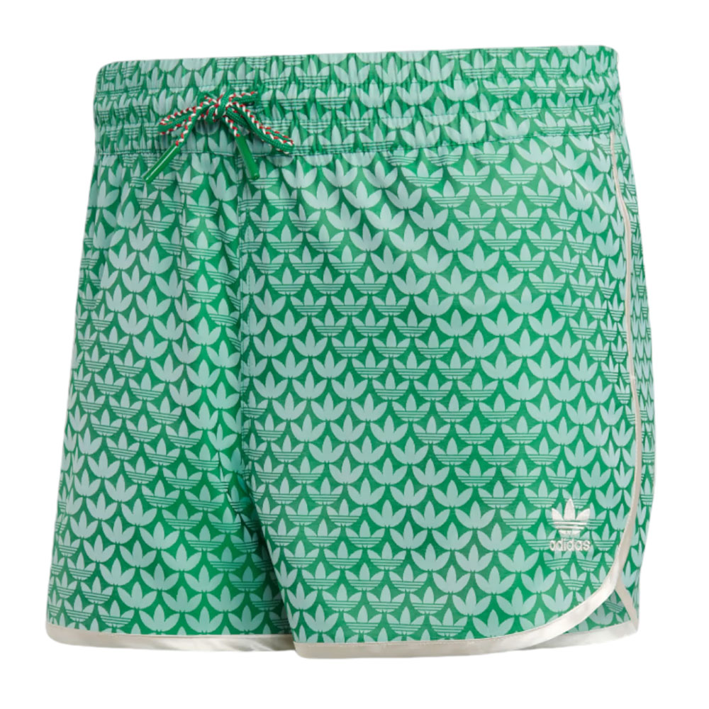 Шорты Adidas Originals Adicolor 70s High-waist Monogram, зеленый