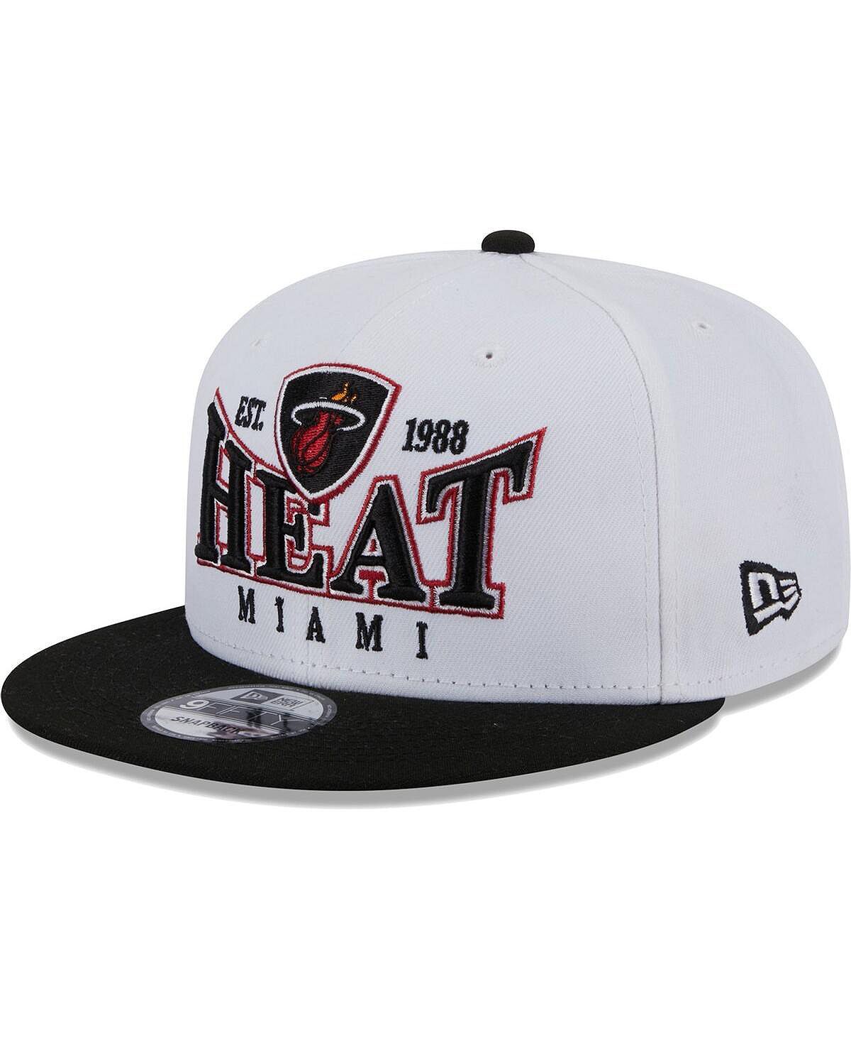 

Мужская бело-черная кепка Miami Heat Crest Stack 9FIFTY Snapback New Era