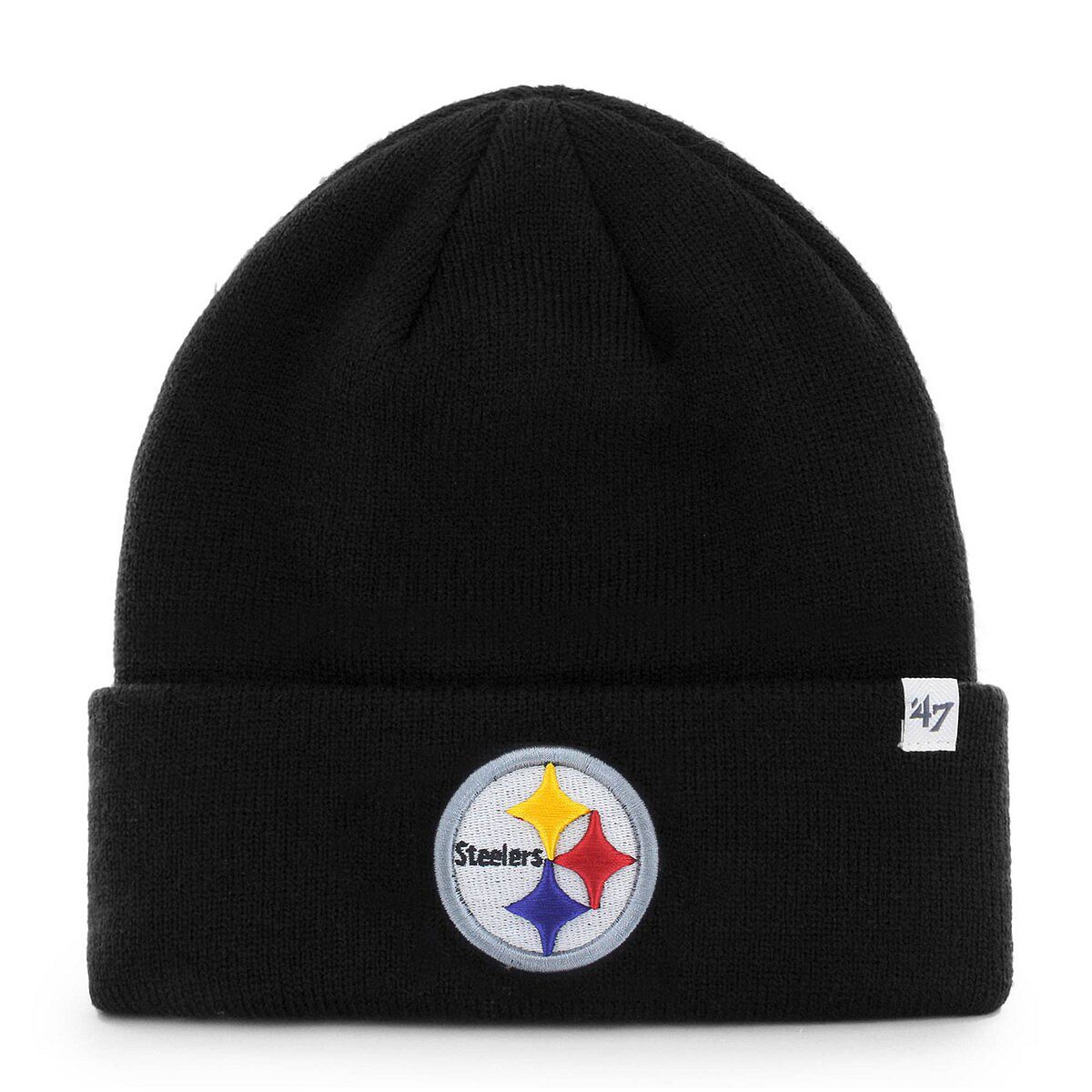 Мужская базовая вязаная шапка с манжетами черного цвета '47 Pittsburgh Steelers Primary Lids