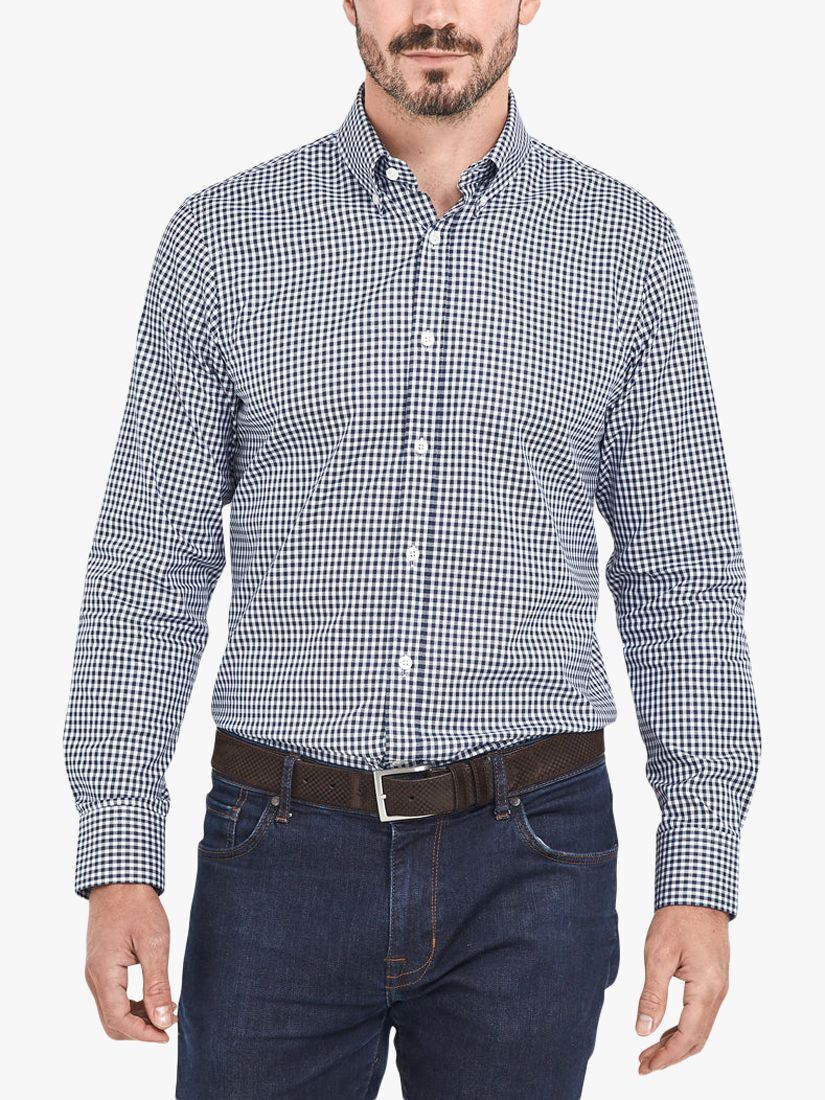

Оксфордская рубашка в клетку на пуговицах и органическом хлопке GOTS Extra Slim Fit Alder & Green