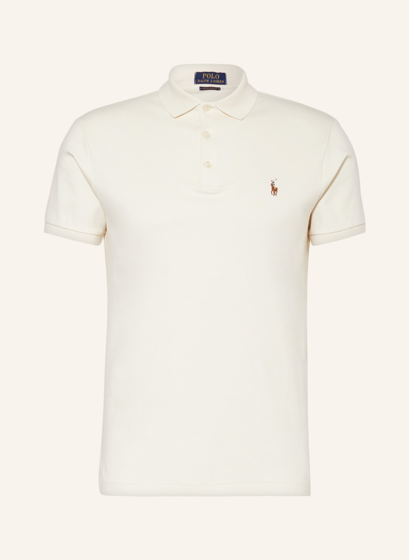 

Рубашка поло POLO RALPH LAUREN Jersey Custom Slim Fit, кремовый