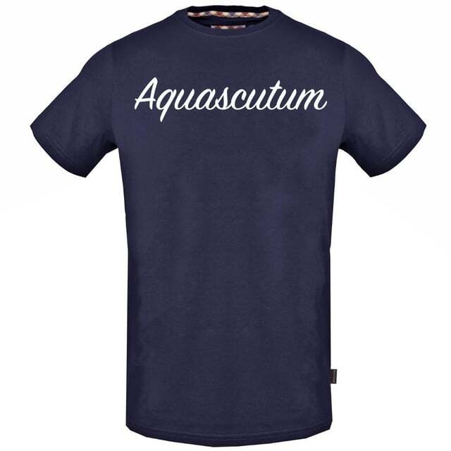 

Темно-Синяя футболка с фирменным логотипом Aquascutum, синий