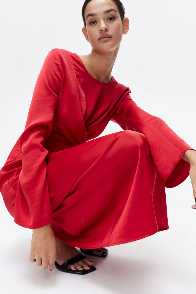 

Атласное платье для кормления H&M, красный