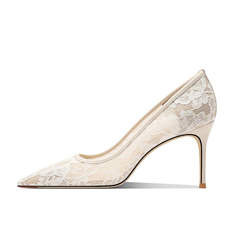 

Туфли женские на высоком каблуке Lukecsion, цвет Off-white lace (8cm)