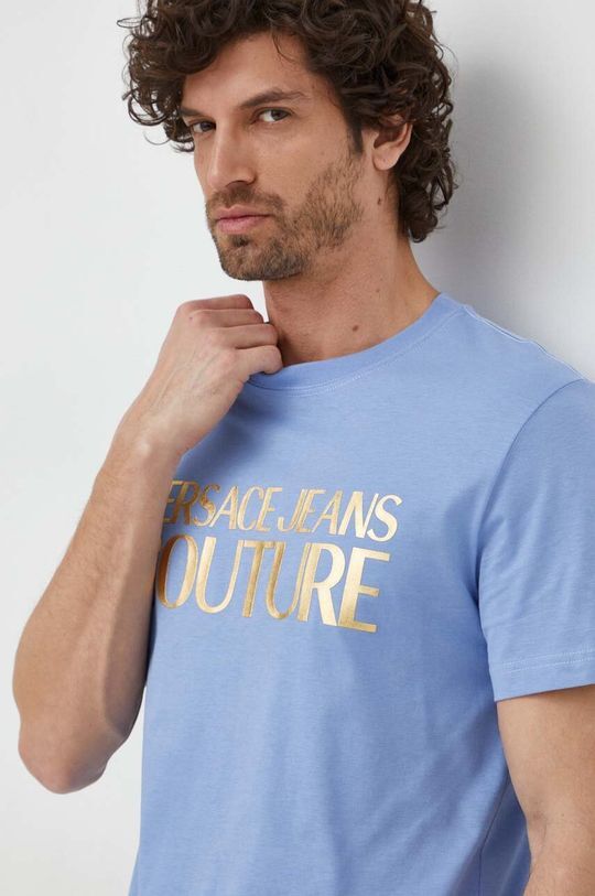 

Хлопковая футболка Versace Jeans Couture, синий